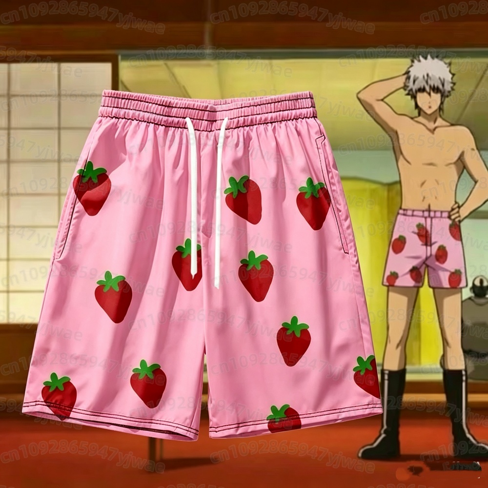 Anime Cosplay Of - 2026 Men's Pink Strawberry Short Pants