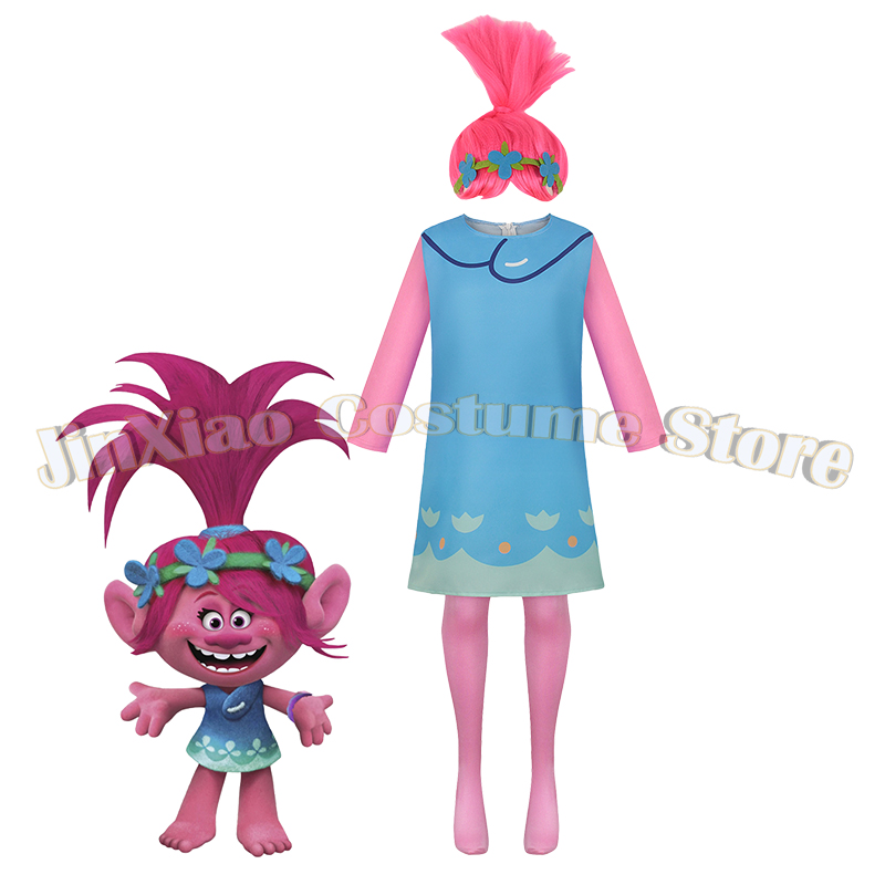 Kids Cosplay Anime - Magical Princess Poppy Costume Fancy Girls