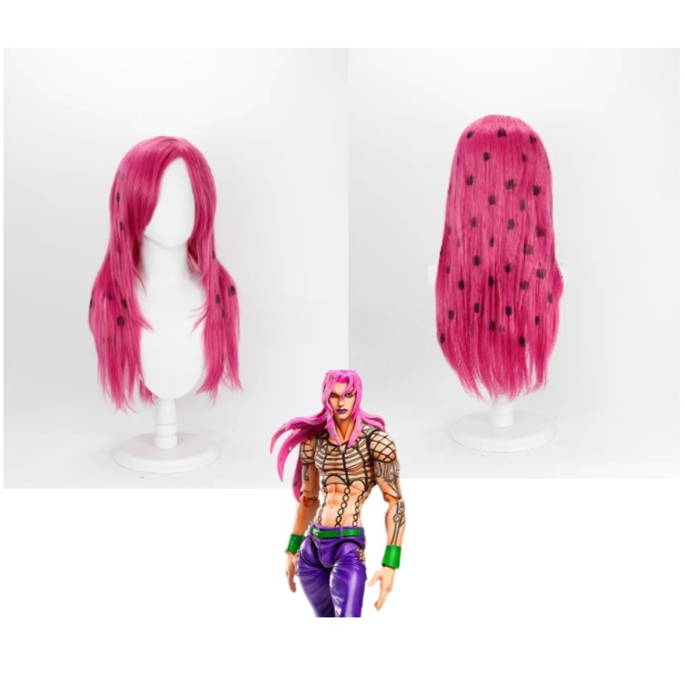 Anime JoJo Diavolo Cosplay Wig - đánh giá và giá Cosplay Anime Pink Hair