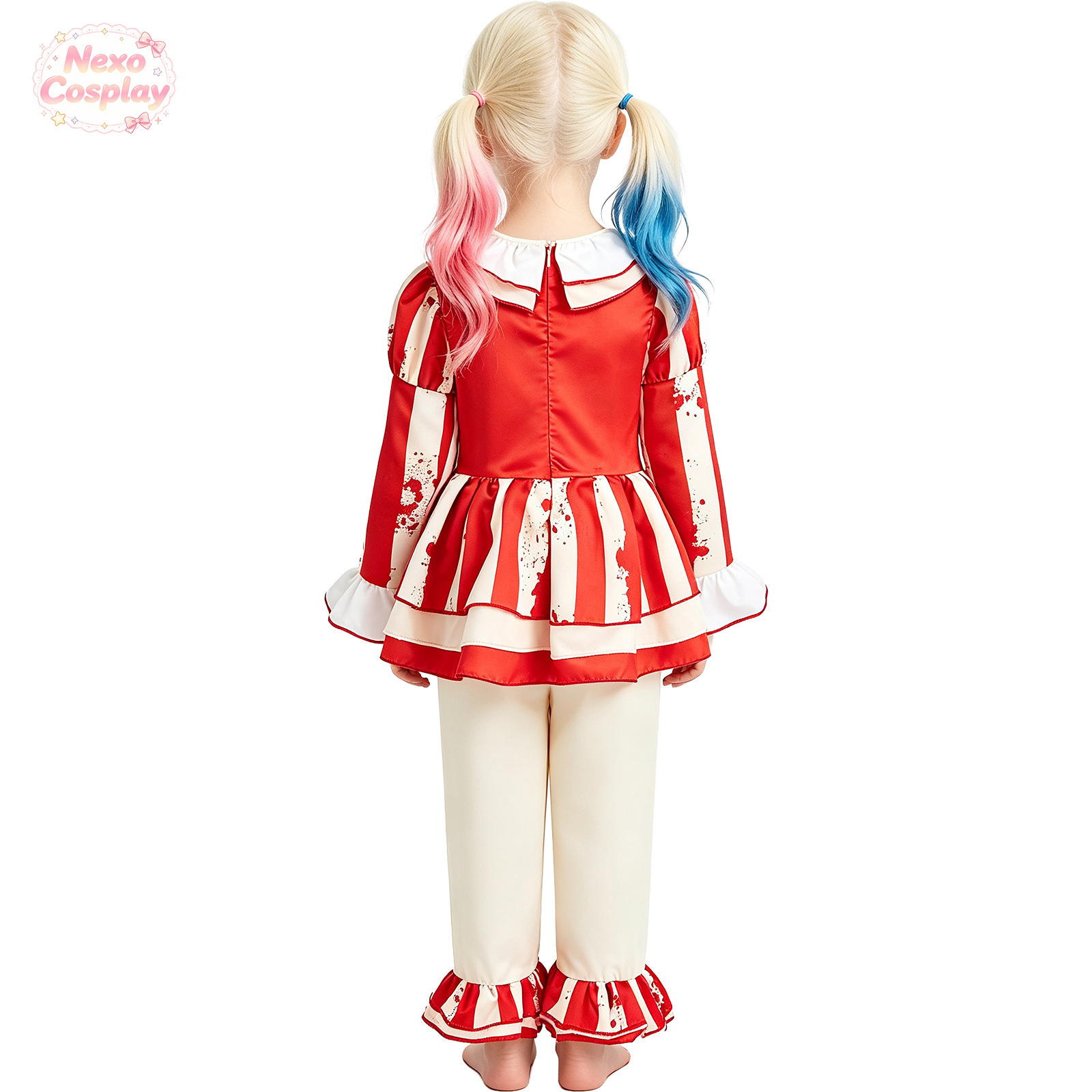 Kids Red White Striped Horror  - đánh giá và giá Kids Cosplay Anime